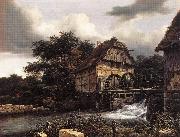 Jacob van Ruisdael Two Water Mills an Open Sluice Sweden oil painting reproduction